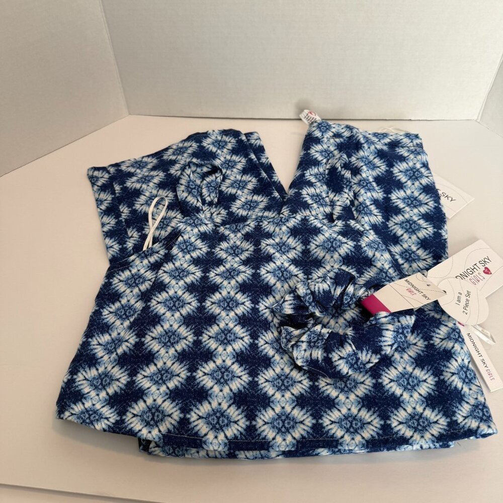 - Girl's Outfit Set- MIDNIGHT SKY- Blue and White Pattern- Size 8- NEW w/T…